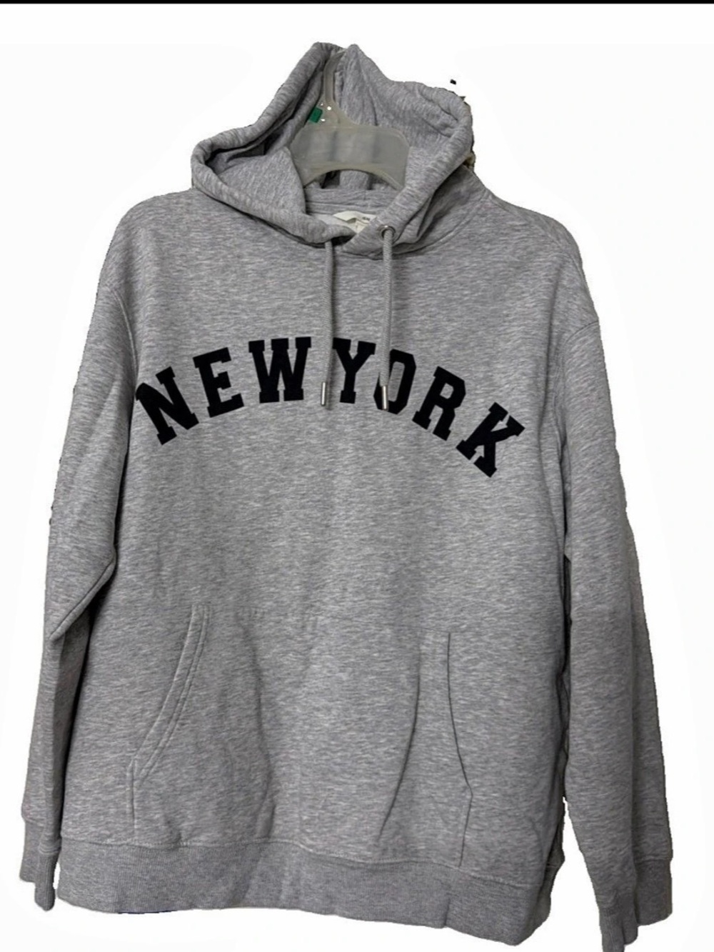 H&Medium Loose-Fit Printed Hoodie New York Gray Medium